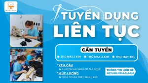 tuyển dụng công nhân chuyên may nón