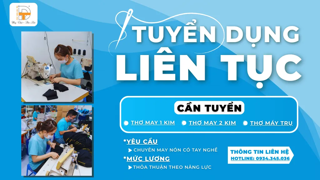 tuyển dụng công nhân chuyên may nón