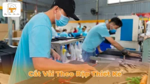 cắt vải theo rập thiết kế