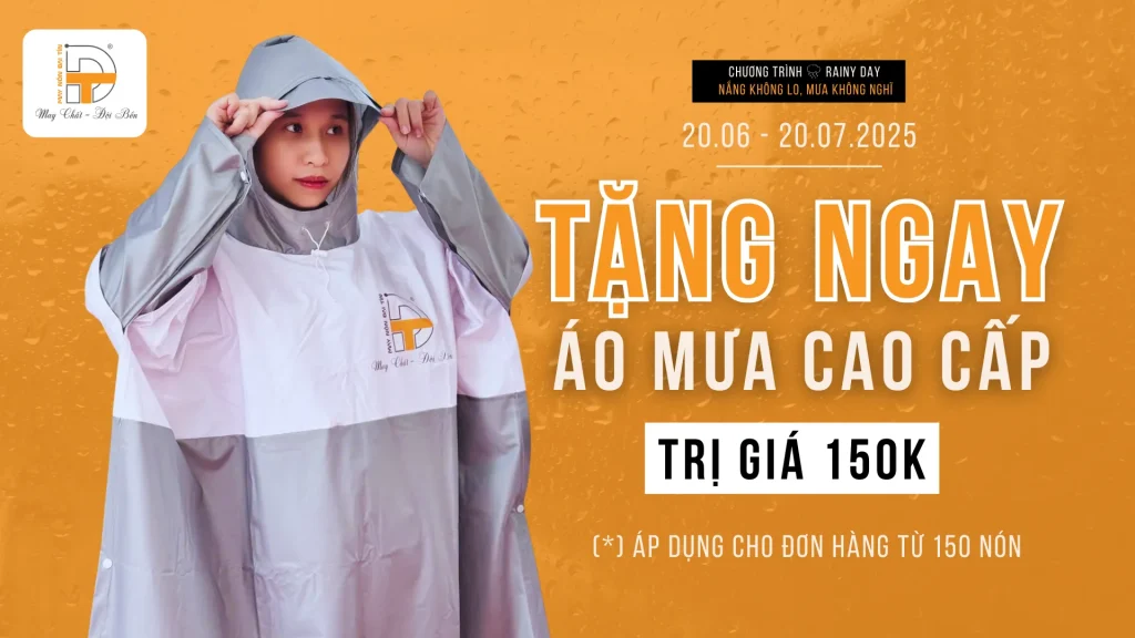 chương trình tặng áo mưa may nón đại tín