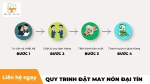 quy trình đặt may nón tại đại tín