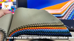 các nhận biết vải kaki cotton 100% chuẩn