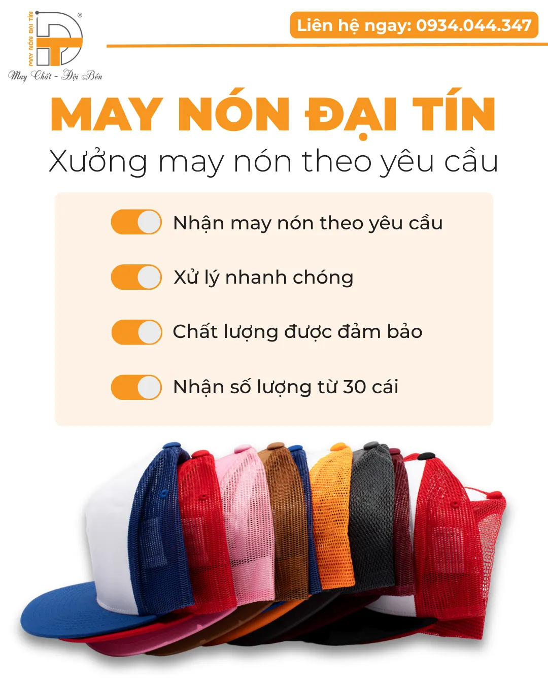 xưởng may nón theo yêu cầu tại tphcm